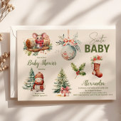Santa Baby Woodland Winter Weihnachtsdusche Einladung
