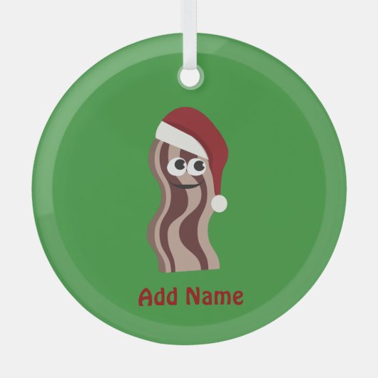 Santa Bacon Ornament Aus Glas (Vorderseite)