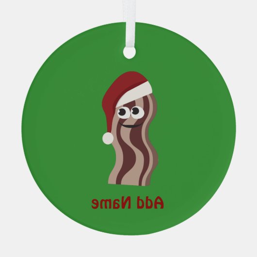 Santa Bacon Ornament Aus Glas (Rückseite)