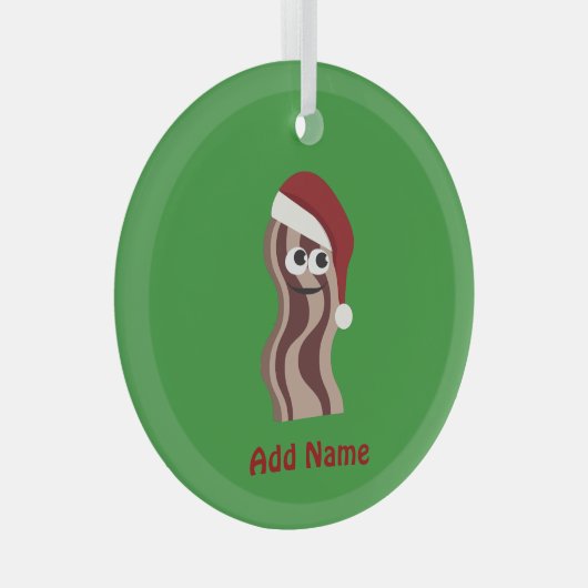 Santa Bacon Ornament Aus Glas (Vorderseite Rechts)