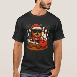 Santa Bär Bowling Weihnachten Lustige Feiertags St T-Shirt