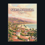 Santa Barbara Beach Central Coast California Retro Postkarte<br><div class="desc">Der Blick auf die mediterrane Architektur am Ufer, West Beach und Stearns Wharf in Santa Barbara, Kalifornien. Santa Barbara, Kalifornien, gegründet mit der Gründung der Mission Santa Barbara im Jahr 1786, ist eine Küstenstadt, bekannt für ihre spanische koloniale Revival-Architektur und atemberaubende Ozeansichten. Zu den bedeutendsten Sehenswürdigkeiten zählen Stearns Wharf, eine...</div>