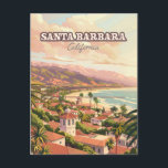 Santa Barbara Beach Central Coast California Retro Postkarte<br><div class="desc">Der Blick auf die mediterrane Architektur am Ufer, West Beach und Stearns Wharf in Santa Barbara, Kalifornien. Santa Barbara, Kalifornien, gegründet mit der Gründung der Mission Santa Barbara im Jahr 1786, ist eine Küstenstadt, bekannt für ihre spanische koloniale Revival-Architektur und atemberaubende Ozeansichten. Zu den bedeutendsten Sehenswürdigkeiten zählen Stearns Wharf, eine...</div>