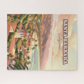 Santa Barbara Beach Central Coast California Retro Puzzle (Horizontal)