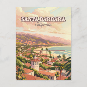 Santa Barbara Beach Central Coast Kalifornien Retr Postkarte