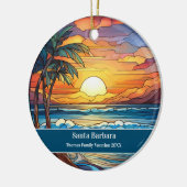 Santa Barbara Beach Urlaub Keramik Ornament (Links)