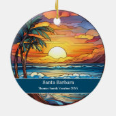Santa Barbara Beach Urlaub Keramik Ornament (Hinten)