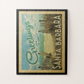 Santa Barbara Beach Vintage Reise Puzzle (Vertikal)