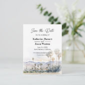 Santa Barbara Beach Wasserfarbe Save the Date Einladung (Stehend Vorderseite)