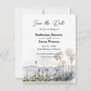 Santa Barbara Beach Wasserfarbe Save the Date Einladung