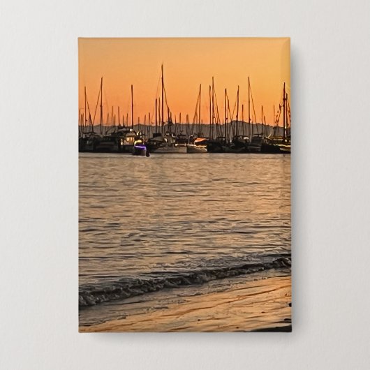 Santa Barbara bei Sonnenuntergang Button (Vorderseite)