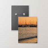 Santa Barbara bei Sonnenuntergang Button (Vorderseite/Rückseite)