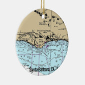 Santa Barbara CA Nautical Chart Keramik Ornament (Rechts)