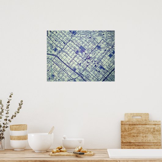 Santa Barbara, CA Vintag Map Poster (Küche)