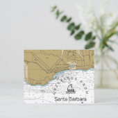 Santa Barbara CA Yacht Chart Postkarte (Stehend Vorderseite)