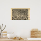 Santa Barbara California 1896 Panoramakarte Poster (Küche)