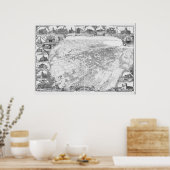 Santa Barbara California 1898 Panoramakarte Poster (Küche)