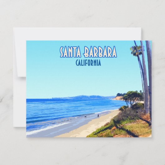 Santa Barbara California Butterfly Beach Flat Card (Vorderseite)