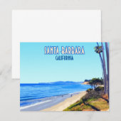 Santa Barbara California Butterfly Beach Flat Card (Vorne/Hinten)
