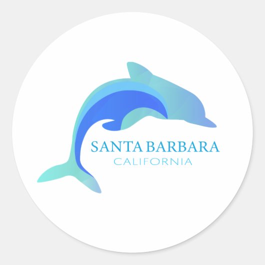 Santa Barbara California Classic Round Sticker (Vorderseite)
