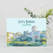 Santa Barbara California Courthouse Einladung (Stehend Vorderseite)