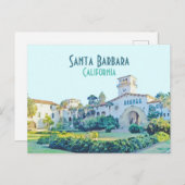 Santa Barbara California Courthouse Postkarte (Vorne/Hinten)