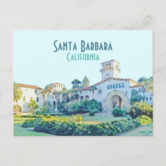 Santa Barbara California Courthouse Postkarte (Vorderseite)