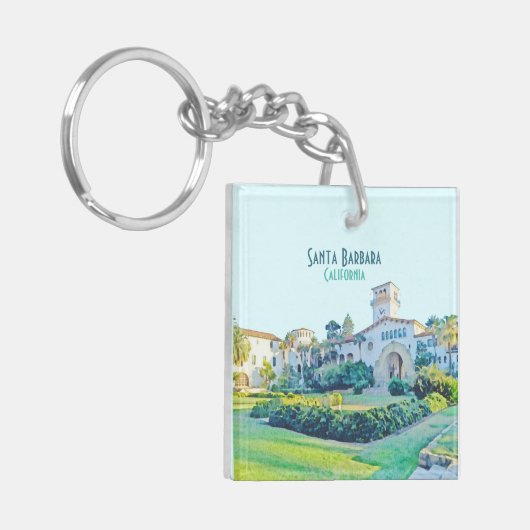 Santa Barbara California Courthouse Schlüsselanhänger (Vorderseite links)