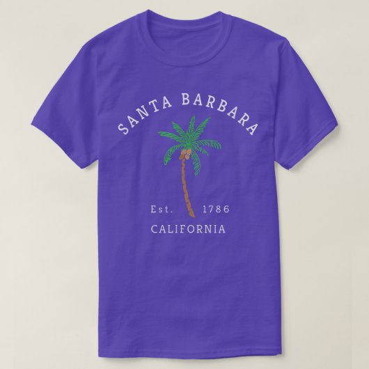 Santa Barbara California Farbenfrohe Palme Tree Re T-Shirt (Design vorne)