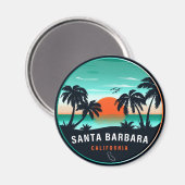 Santa Barbara California Retro Sunset Souvenirs 60 Magnet (Vorderseite/Rückseite)