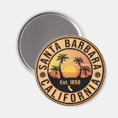 Santa Barbara California Retro Sunset Souvenirs Magnet (Vorderseite/Rückseite)