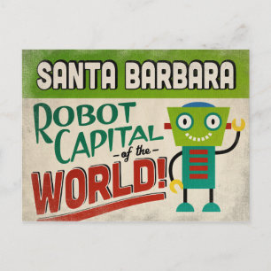 Santa Barbara California Robot - Funny Postkarte