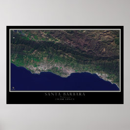 Santa Barbara California Satelliten-Poster Karte Poster