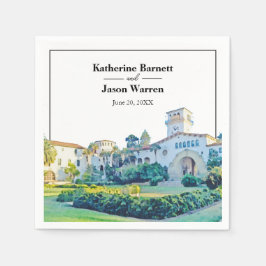 Santa Barbara Courthouse Wassercolor Hochzeit Serviette