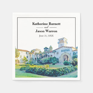 Santa Barbara Courthouse Wassercolor Hochzeit Serviette