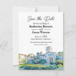 Santa Barbara Courthouse Wasserfarbe Save the Date Einladung