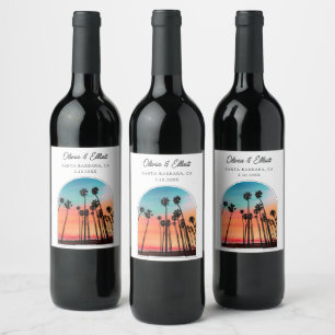 Santa Barbara Gastgeschenk Hochzeit Personalisiert Weinetikett