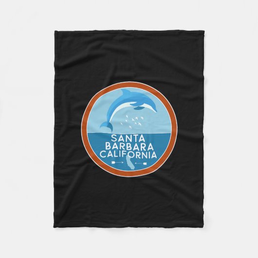 Santa Barbara Kalifornien Dolphin Ca Urlaubsandenk Fleecedecke (Vorderseite)
