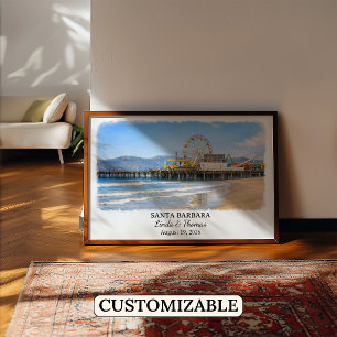 Santa Barbara Kalifornien Poster, Aquarell, Custo Poster