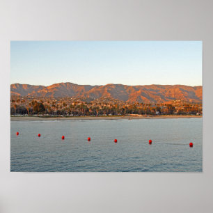Santa Barbara, Kalifornien, Sonnenuntergangsberge Poster