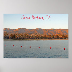 Santa Barbara, Kalifornien, Sonnenuntergangsberge Poster