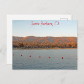 Santa Barbara, Kalifornien, Sonnenuntergangsberge Postkarte (Vorne/Hinten)
