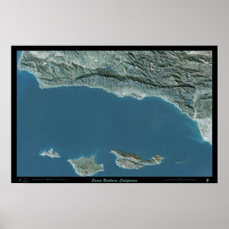 Santa Barbara, kalifornisches Satellitenposter-Fot Poster
