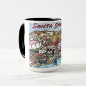 Santa Barbara Karte Kaffeemaschine Tasse (Vorderseite Links)