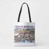 Santa Barbara Karte Tote Bag Tasche (Vorderseite)