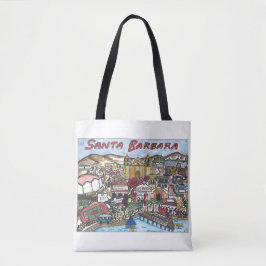 Santa Barbara Karte Tote Bag Tasche