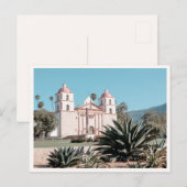 Santa Barbara Mission California Retro Postkarte (Vorne/Hinten)