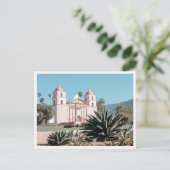 Santa Barbara Mission California Retro Postkarte (Stehend Vorderseite)