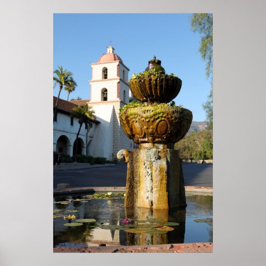 Santa Barbara Mission Fotain Poster (Vorne)