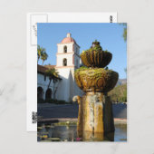 Santa Barbara Mission Fotain Postkarte (Vorne/Hinten)